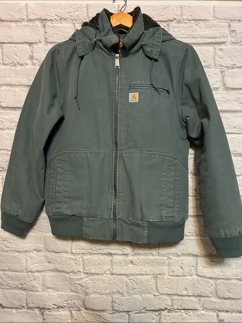 Carhartt Women’s Bomber Style Hooded Work Jacket - Slate Green